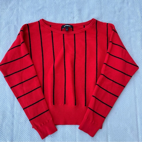Express striped dolman sleeve short sweater - Picture 4 of 6